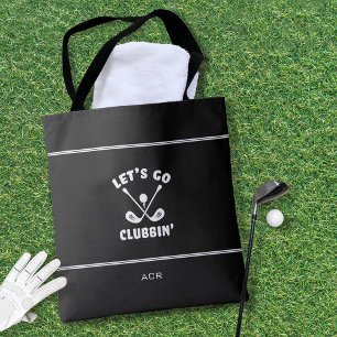 Grappige Golf Spreuk Modern Zwart Draagtas