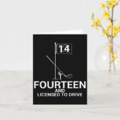 Grappige Golf Spreuk Tiener Golfer 14e Verjaardag Kaart (Gele Bloem)