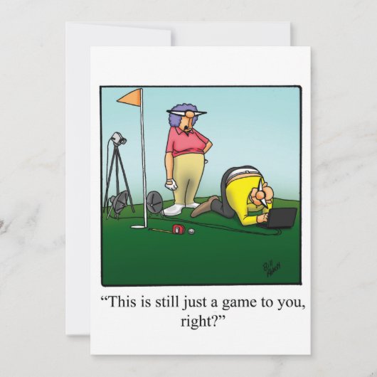 Grappige golf-thema uitnodiging voor een jubileumf (Voorkant)
