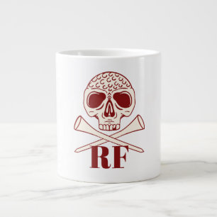 Grappige Golf Vader Monogram Retro Schedel Gekruis Extra Grote Beker