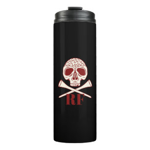 Grappige Golf Vader Monogram Zwarte Schedel Gekrui Thermosbeker