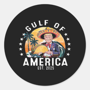Grappige Golf van Amerika Est 2025 President Trump Ronde Sticker