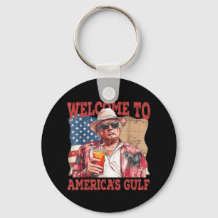 Grappige Golf van Amerika Trump Welkom in de Golf Sleutelhanger