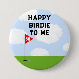 Grappige golf verjaardag ronde button 7,6 cm
