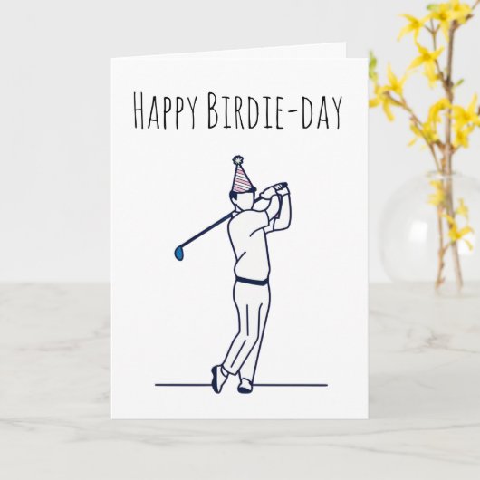 Grappige golf verjaardagskaarten kaart (Gele Bloem)