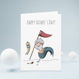 Grappige Golf Zeemeerman Vaderdag Kaart
