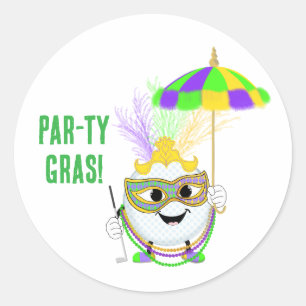 Grappige Golfbal die Carnaval Viert Ronde Sticker