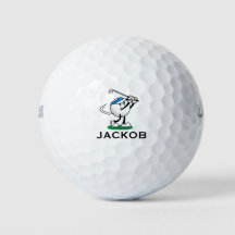 Grappige Golfbal Karakter Aangepaste Naam