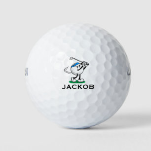 Grappige Golfbal Karakter Aangepaste Naam  Golfballen