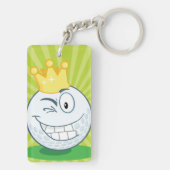 Grappige golfbal koning van het golfen sleutelhanger (achterkant)
