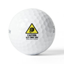 Grappige Golfbal met Waarschuwing Slagzone Ontwerp