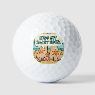 Grappige golfbal set- Kus mijn voeten Golfballen