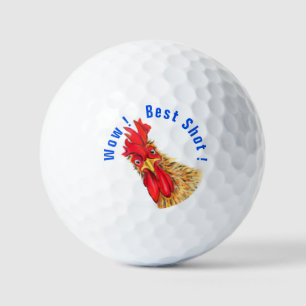 Grappige golfballen verrast haan en tekst