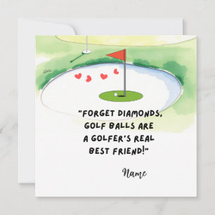 Grappige golfcitaten voor golfer Valentijnsdag Feestdagenkaart