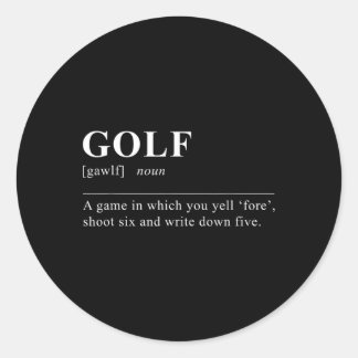 Grappige golfdefinitie ronde sticker