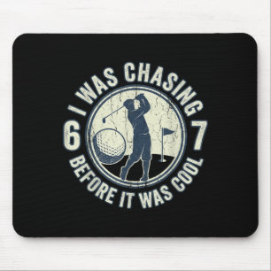 Grappige Golfer 67 Meme Golfgrap Chasing 67 Muismat