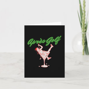 Grappige Golfer Apres Golf Retro Meisje Golfer In  Kaart
