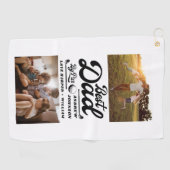 Grappige golfer beste papa door par foto | Naam mo Golfhanddoek (Horizontaal)