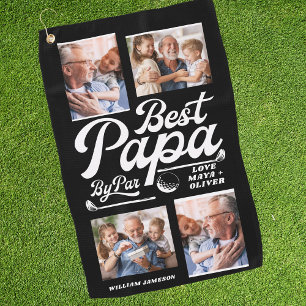 Grappige golfer beste papa door par foto VADERDA Golfhanddoek