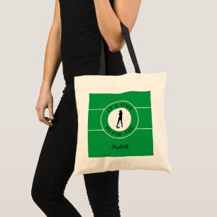 Grappige Golfer Bij Afspraak Golf Lief Groen Zwart Tote Bag
