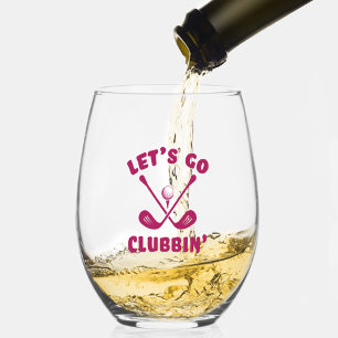 Grappige Golfer Golfclub Humor Moderne Sporten Roz Wijnglas Zonder Voet
