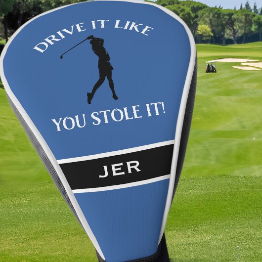 Grappige golfer Humor voor haar monogram sport bla Golfheadcover