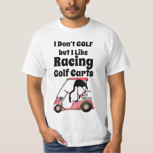 Grappige Golfkar Races Flamingo T-shirt