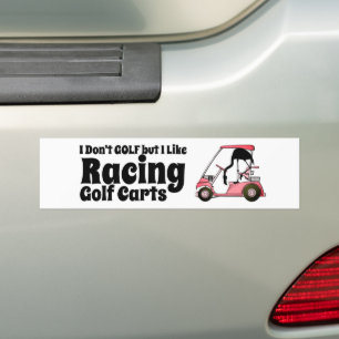 Grappige Golfkar Racing Bumpersticker
