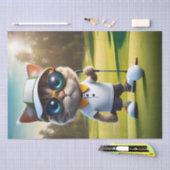 Grappige Golfkat die golf speelt, Tissuepapier (Craft)