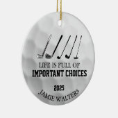 Grappige golfkerst, grappige golfcadeaus voor golf keramisch ornament (Rechts)