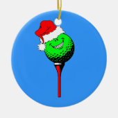 grappige golfkerst keramisch ornament (Voorkant)