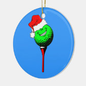 grappige golfkerst keramisch ornament (Links)
