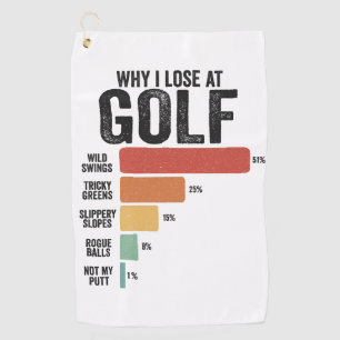 Grappige golfsport waarom ik verlies bij golfspel  golfhanddoek