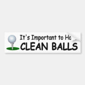 grappige golfsticker Belangrijk om schone ballen t Bumpersticker (Voorkant)