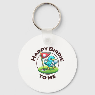 Grappige golfverjaardag Happy Birdie Golfer Kinder Sleutelhanger