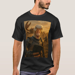 Grappige Goose Selfie Knight in Armor T-shirt