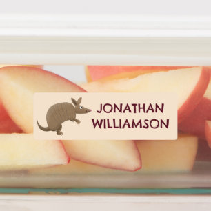 Grappige gordeldier blije cartoon gepersonaliseerd labels