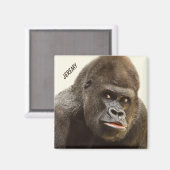 Grappige Gorilla aangepaste naam magneet (Voorkant / Achterkant)