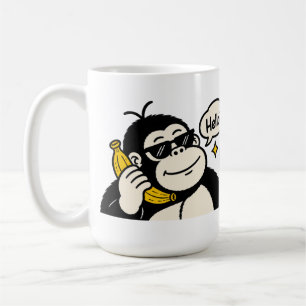 Grappige Gorilla Banaan Telefoon Sticker Koffiemok
