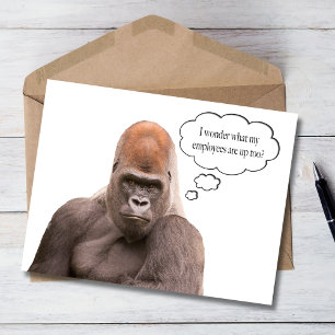 Grappige Gorilla Gelukkig Verjaardag Baas Kaart