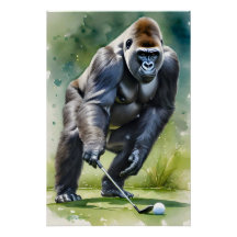 Grappige Gorilla Spelen Golf