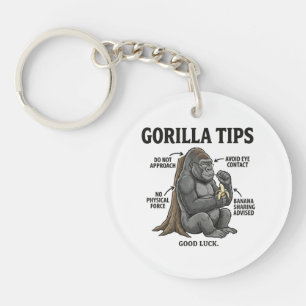 Grappige Gorilla Veiligheidstips Infographic Illus Sleutelhanger