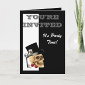 Grappige Gotische het gokken Steampunk schedel (Voorkant)