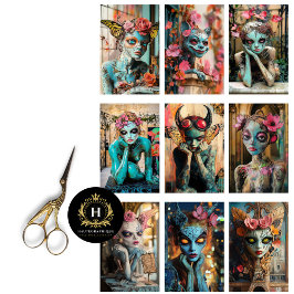 Grappige gotische Parijs Gargoyle Decoupage Tissuepapier