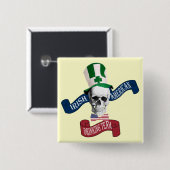 Grappige gotische schedel Ierse St. Patrick's Day Vierkante Button 5,1 Cm (Voorkant /achterkant)