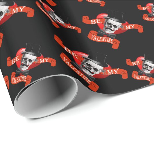 Grappige Gotische Valentijnse houden van hart Cadeaupapier (Rol Hoek)