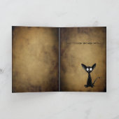 Grappige gotische zwarte oosterse kat gewoonte kaart (Binnen)