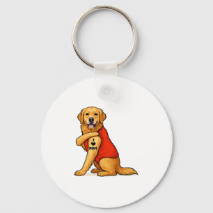 Grappige goud retriever Hond Ik Hou Van Moeder Tat Sleutelhanger