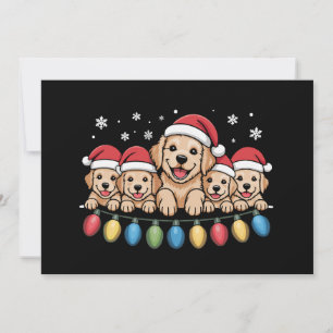 Grappige Goud Retriever Kerst Puppy Hond Feestdagenkaart