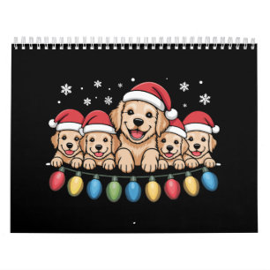 Grappige Goud Retriever Kerst Puppy Hond  Kalender